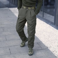 Зимові чоловічі хакі штани Pobedov Fight. Утеплені чоловічі штани зимові хакі