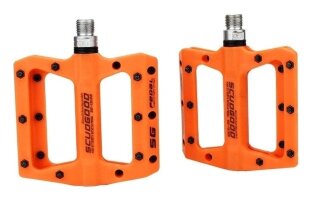 Педали MTB ScudGood нейлона из металл. шипами на пром. подшипные. черный (оранжевый)