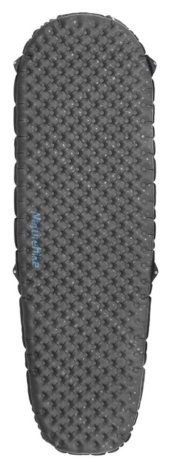 Матрац туристичний надувний одномісний Naturehike CNH22DZ018, надлегкий, 183х58х7 см, сірий, для туризму із мішком для надування, FNR_6975641888482