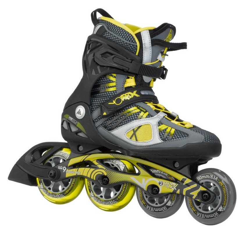 Роликові коньки для дорослих K2 VO2 100 X PRO M 44 (10.5US) 285мм Black/grey/lime (3050007), RCH_22650