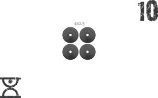 10 кг (4x2.5) дисків, покритих пластиком (31 мм)