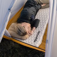 Матрац туристичний надувний одномісний  Naturehike CNK2300DZ013, 185x55x3.5 см, світло-сірий, овальний