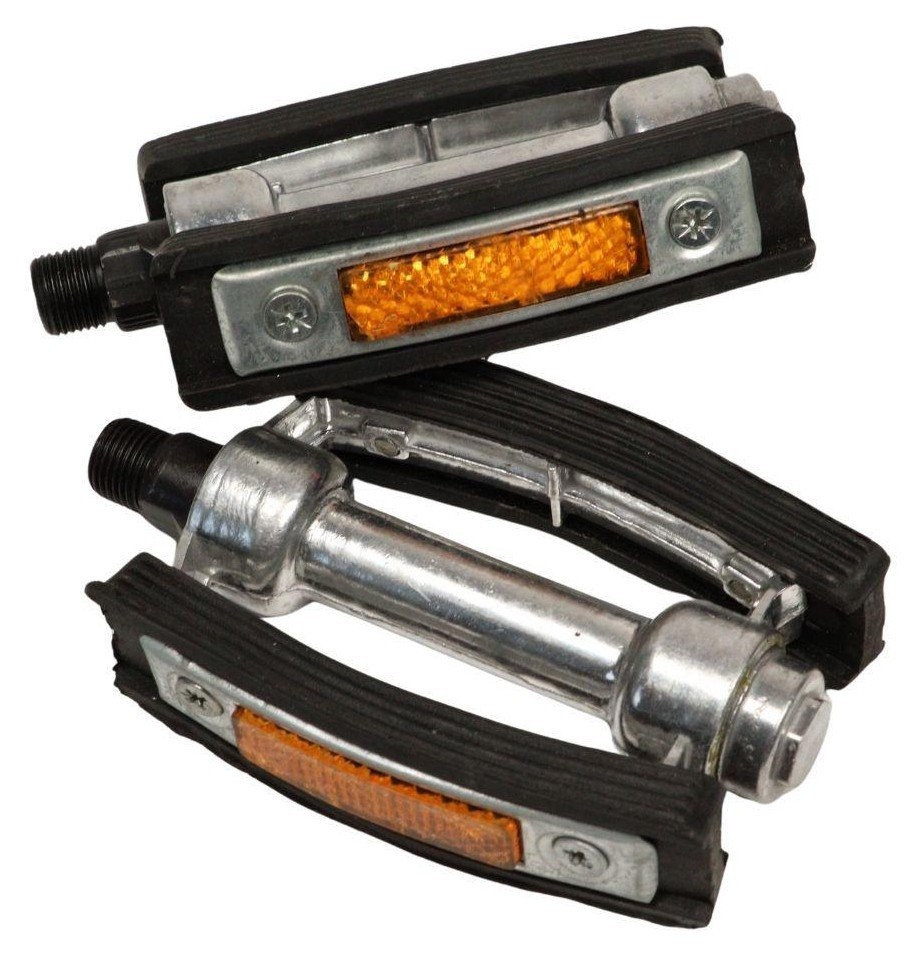 Педалі Алюміний + гума 100*70мм VLT JD-063 срiблястий з чорним 14*1,25, PED-222