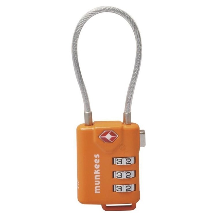 Munkees 3609 брелок-замок TSA Cable Combi Lock оранжевый, 3609-OR