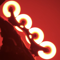 Светящиеся колеса для роликов Flying Eagle Lazerwheelz Ultra 88A 4 шт красные 76 мм