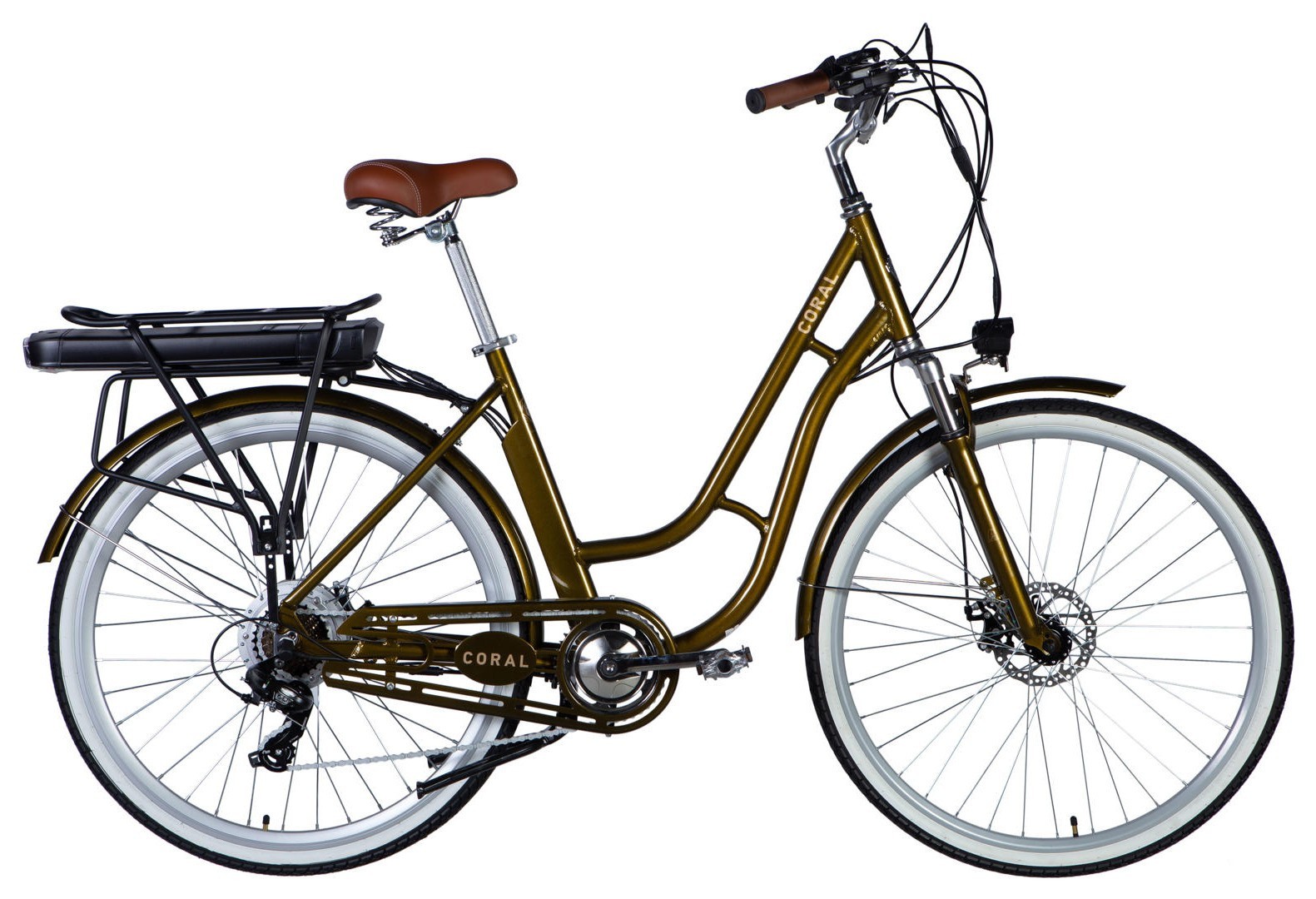 Велосипед с электроприводом 28" AL Dorozhnik eCORAL DD FR рама-19" 48B 13А*ч 500Вт бронзовый 2026, ELB-D-28-115