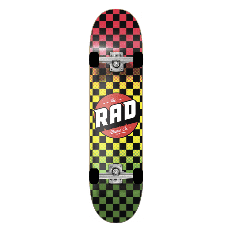 RAD Скейтборд Checkers Complete Skateboard 8" - Rasta Fade, FRD.037566