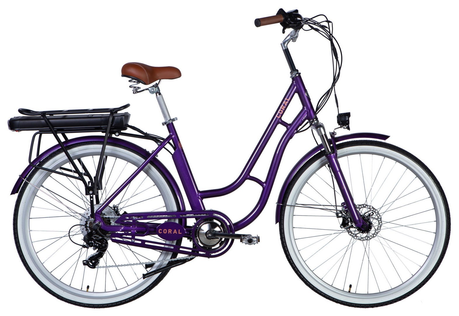 Велосипед с электроприводом 28" AL Dorozhnik eCORAL DD FR рама-19" 48B 13А*ч 500Вт фиолетово-синий 2026, ELB-D-28-116