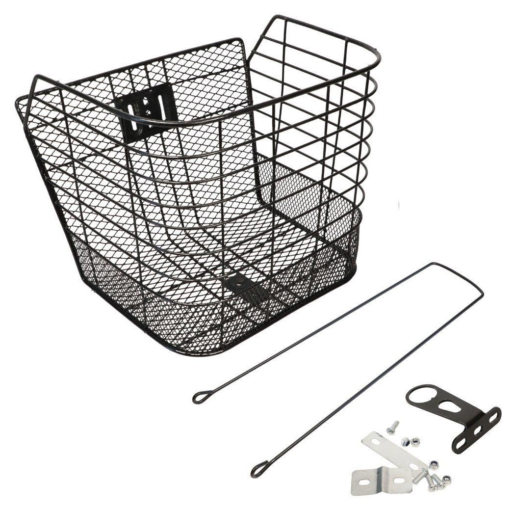 Кошик Сталь під болт і на рульову колонку 24-28" 340*270*260 мм зі стійкою 400L 25,4" CK-001B чорний, BSK-061