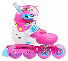 LED Детские раздвижные ролики Flying Eagle L6 Lumos розовые 38-42