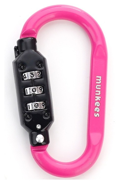 Munkees 35931 карабин Combi Lock Carabiner D-Shape magenta, 35931-MG