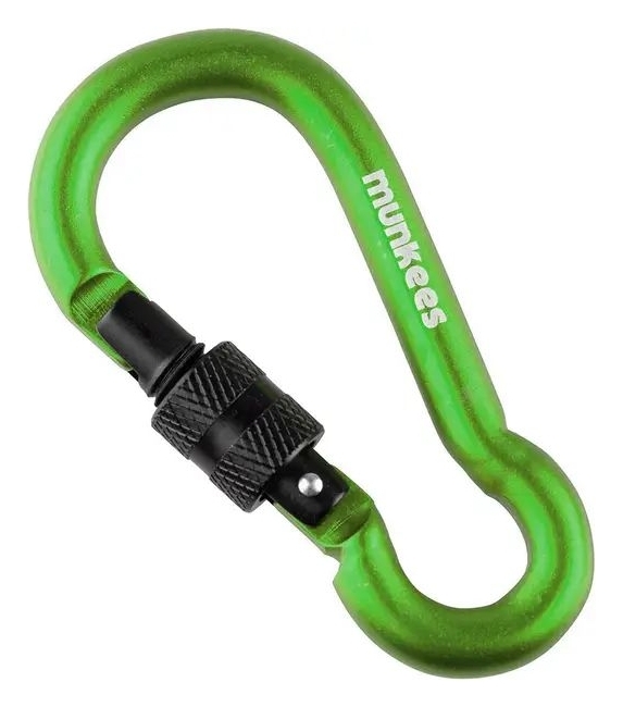 Munkees 3247 карабін Pear with Screw Lock 7 mm x 70 mm green green, 3247-GG