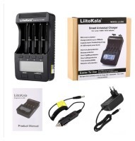 Универсальное интеллектуальное зарядное устройство для Liitokala Lii-500 EU на 4 канала + автомобильный кабель