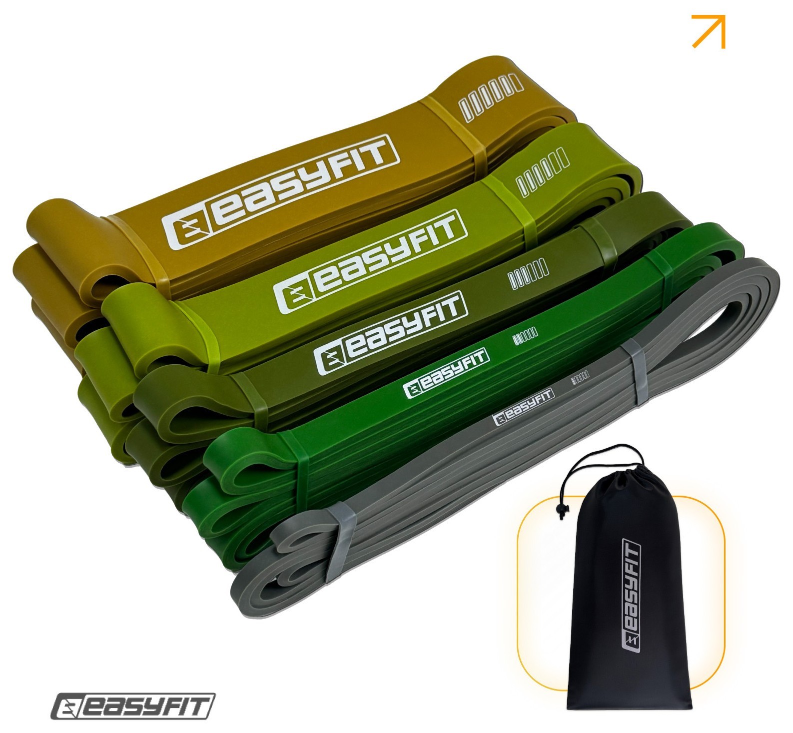 Резиновые петли EasyFit Ranger 1-65 кг (набор 5 шт), EFIT_EF-2654-MG