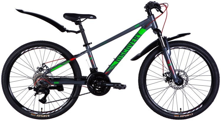 Велосипед AL 24" Discovery QUBE DD CS рама-11,5" сірий 2025, OPS-DIS-24-336