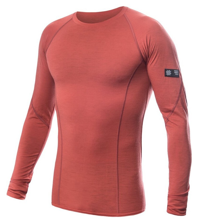 Термофутболка чоловіча Sensor Merino Active LS terracotta 23200037, SM11MA-terracotta-S, SM11MA-terracotta-S