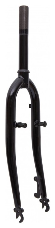 Вилка 28" ST1-1/8 жорстка шток-220мм disc/v-br під ексцентрик чорний (чорний), FRK-28-254