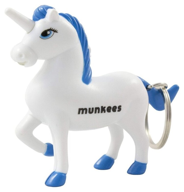 Munkees 1114 брелок-фонарик Unicorn LED white-blue, 1114-WB