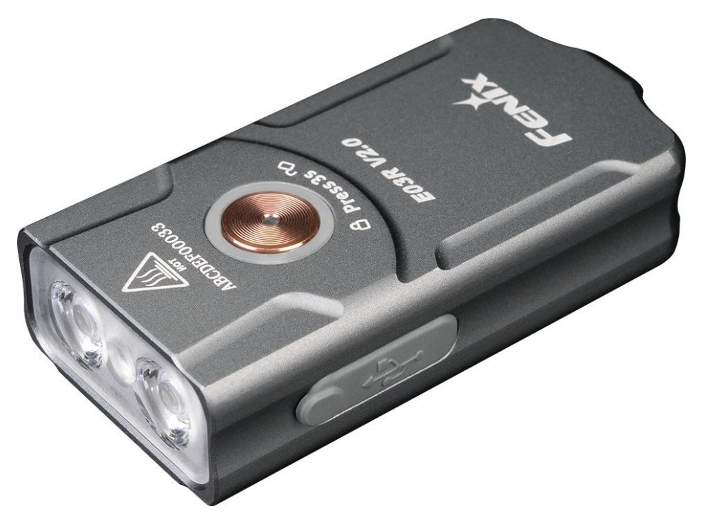 Ліхтар наключний Fenix E03R V2.0, сірий, FNR_E03RV20GR