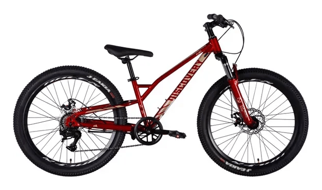 Велосипед ST 24" Discovery FLINT DD FR рама-12" красный 2025, OPS-DIS-24-362