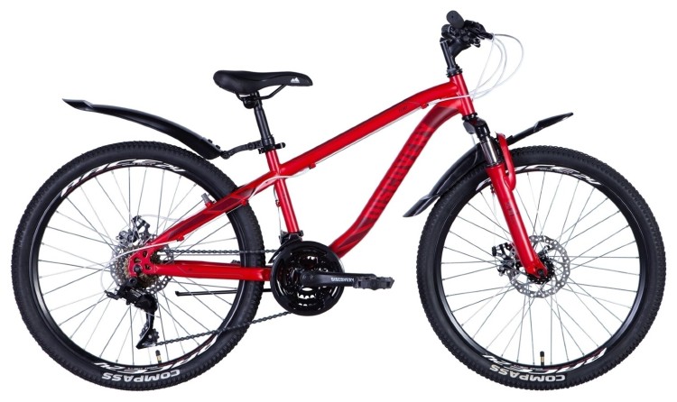 Велосипед 24" Discovery FLINT AM DD 2024 (красный (м)), OPS-DIS-24-330