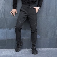 Брюки карго мужские зимние с карманами черные Pobedov San Andreas