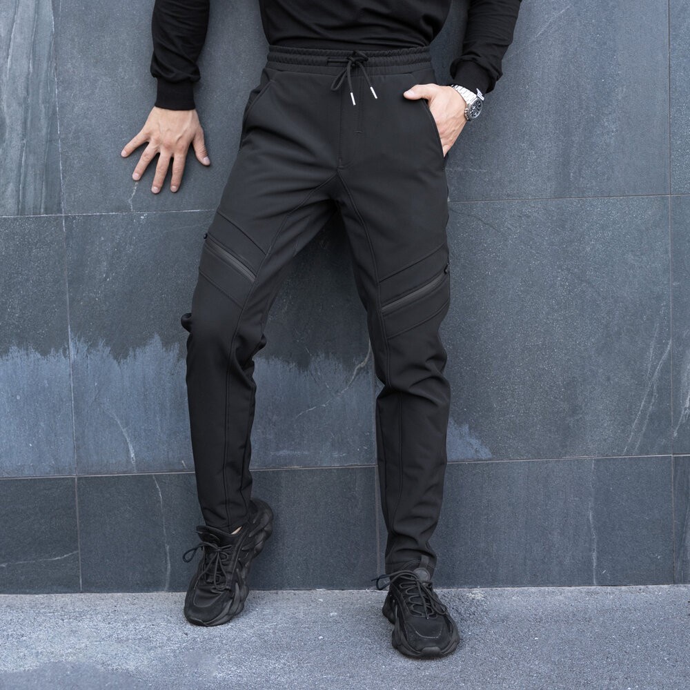 Штани карго чоловічі зимові з кишенями чорні Pobedov San Andreas, POB_00000002628