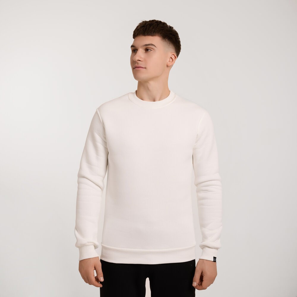 Світшот чоловічий однотонний молочний Pobedov 007 ЗИМА, POB_00000000666