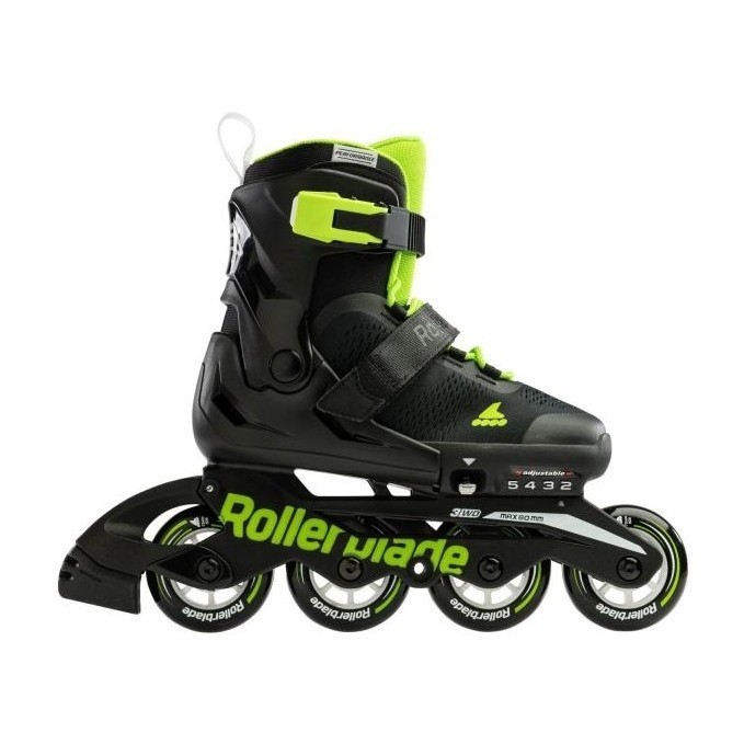 Ролики дитячі Rollerblade Microblade Black Green 2024, 07221900-T83-28-32