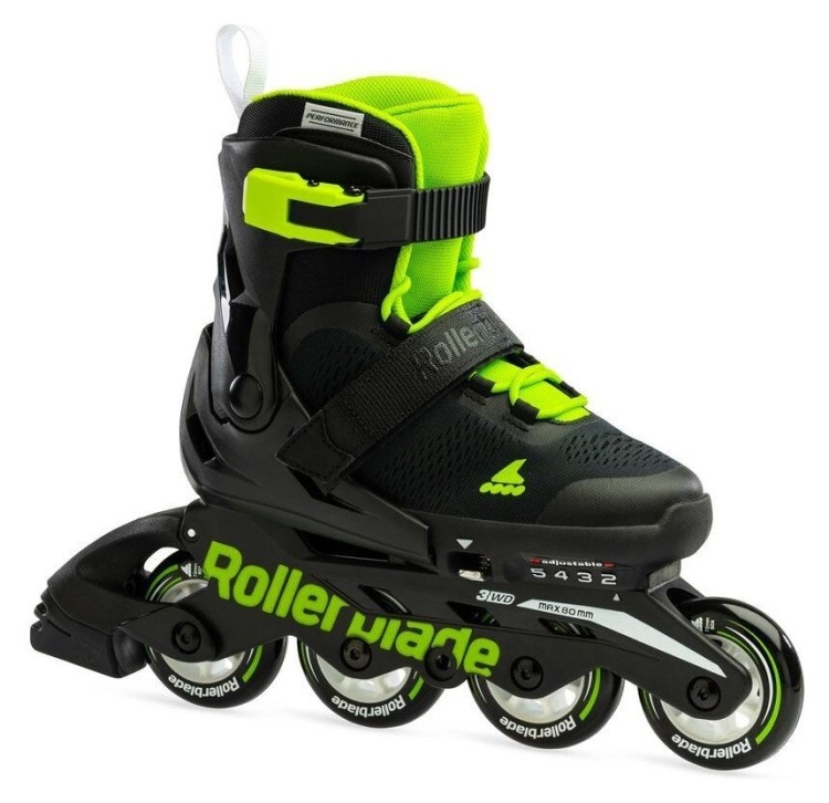 Ролики дитячі Rollerblade Microblade Black Green, 07221900-T83-28-32