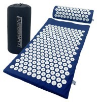 Массажный коврик Easyfit с подушкой (аппликатор Кузнецова) Синий с белым