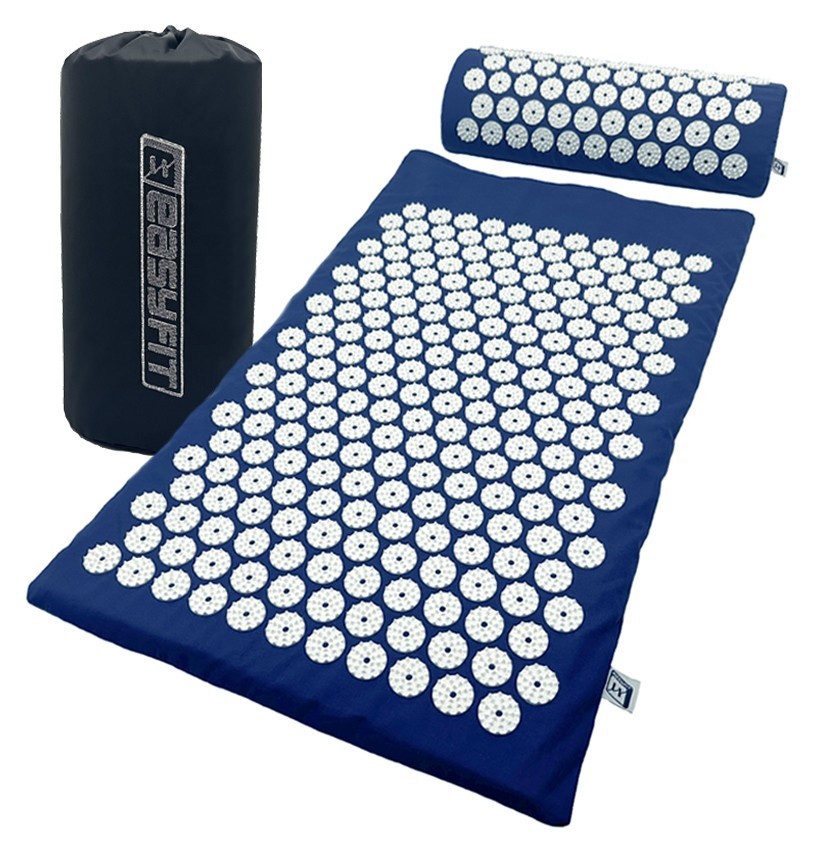 Массажный коврик Easyfit с подушкой (аппликатор Кузнецова) Синий с белым, EFIT_EF-2709-BLW
