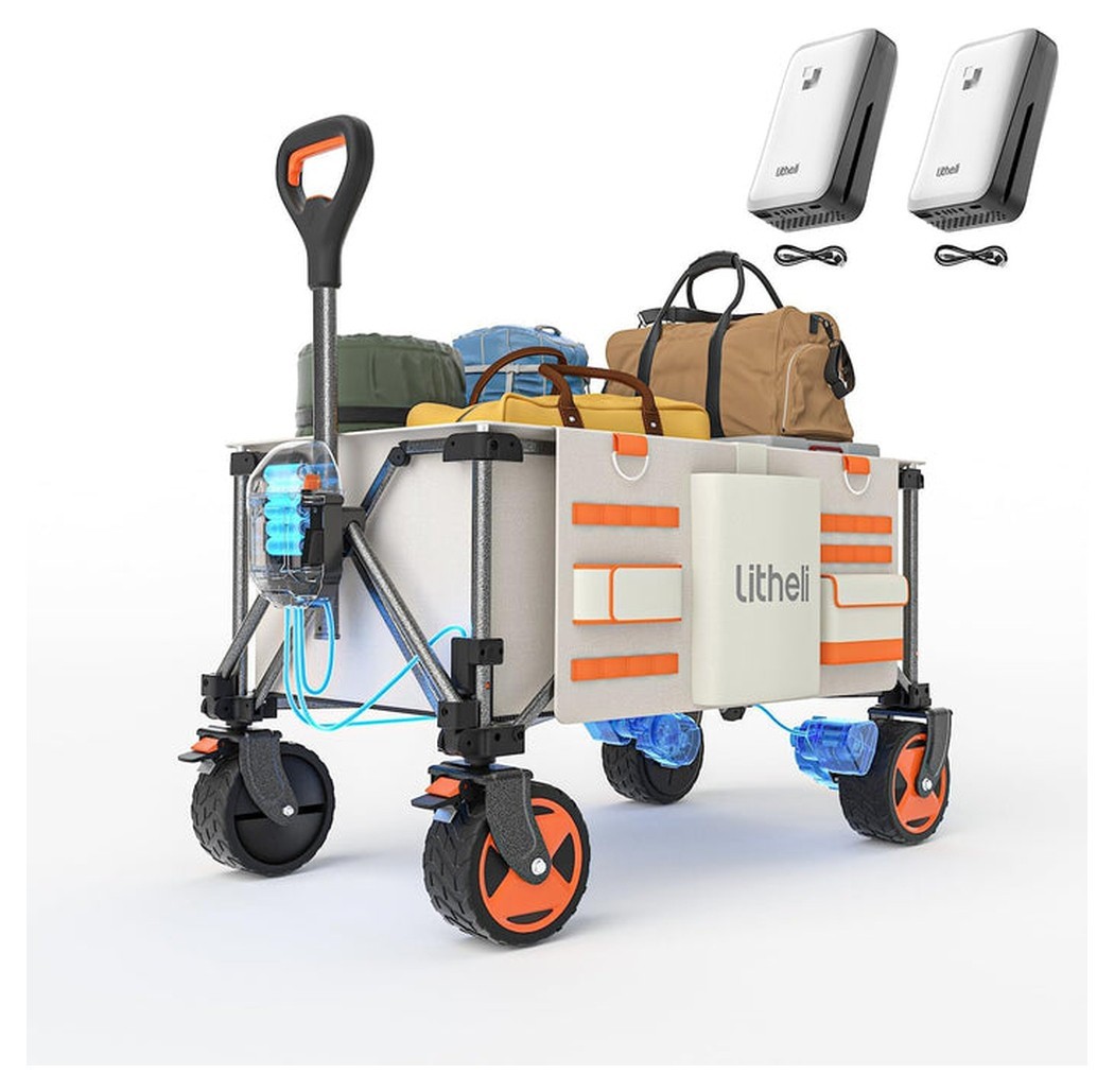 Акумуляторний візок з двигуном від павербанку Litheli (2шт УМБ Litheli Power Bank 20000 mAh, 45 W в комплекті), FNR_U20HW03-0U213