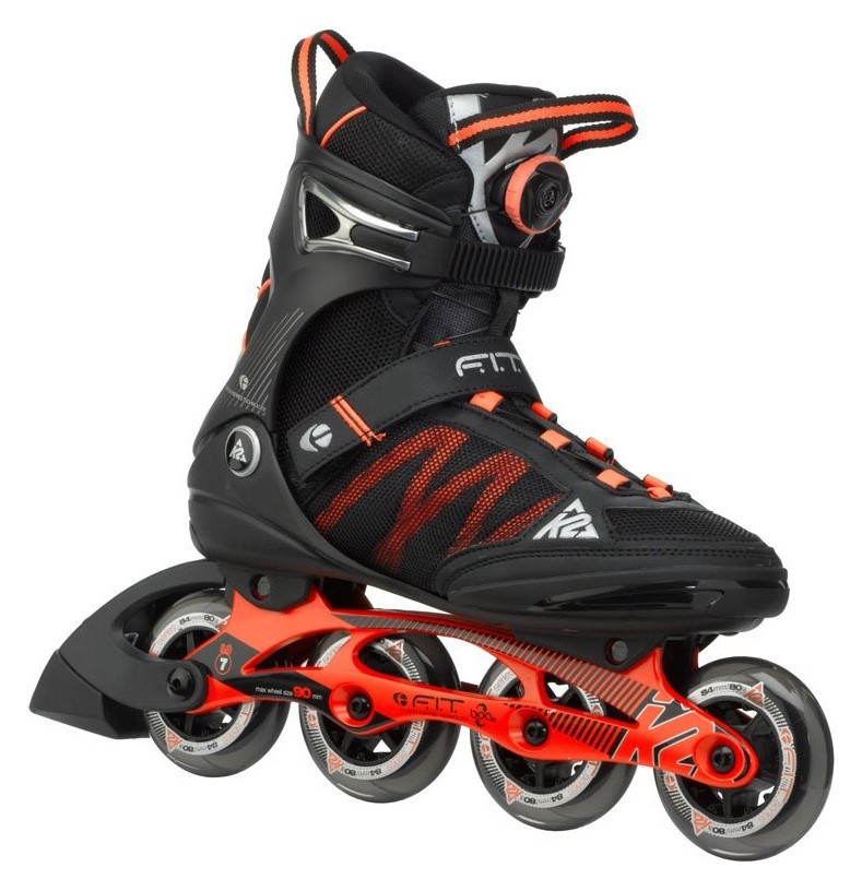 Роликові коньки для дорослих K2 FIT BOA M 44 (10.5US) 285мм Black/coral (3050000), RCH_22571