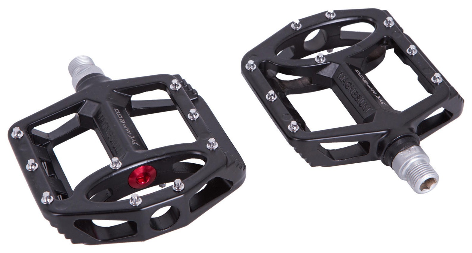 Педали Алюминий 101*105мм Mpeda AL-1 черный пром. подшипник сменные шипы, шир.платформа AM (брендированная упаковка), PED-082