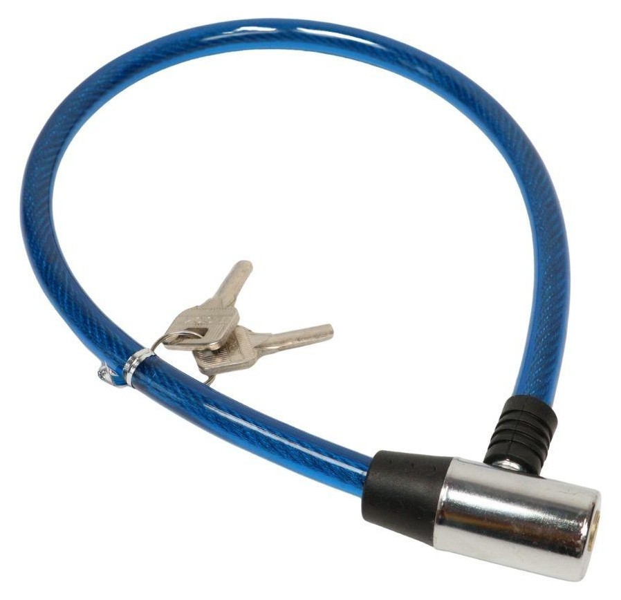 Замок тросовий на ключі VLT PJ-112S 650мм *12мм синій AM (брендоване пакування), LCK-084