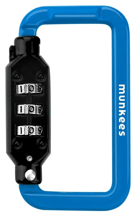 Munkees 35941 карабин Combi Lock Carabiner Square blue, 35941-BL