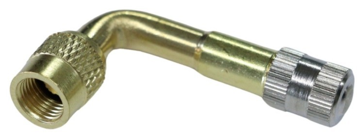 Ниппель Удлинитель для подкачки колес (кривой сосок) AV/AV . Gold., NIP-013
