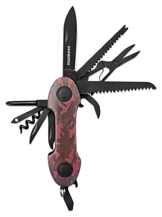 Munkees 2579 брелок-мультіїнструмент Pocket Knife Camo red, 2579-RD