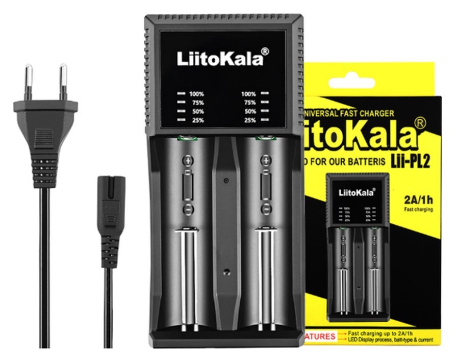 Універсальний зарядний пристрій LiitoKala Lii-PL2 EU на 2 канали, FNR_Lii-PL2 EU