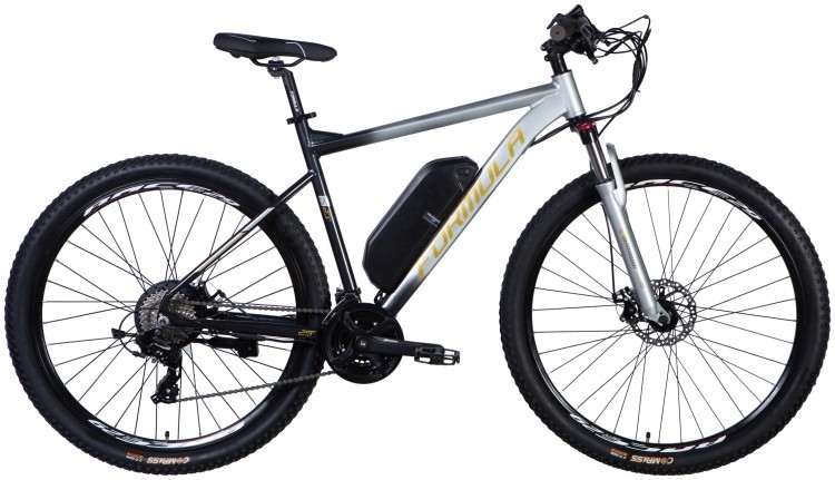 Велосипед с электроприводом 29" AL Formula eF-1 DD CS рама-21" 48B 12.5А*ч 500Вт серебристо-черный YS 7605 2025, ELB-FR-29-221