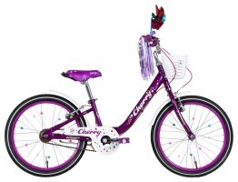 Велосипед ST 20" Formula CHERRY Vbr рама-10" фіолетовий з бiлим 2024 крила, підніжка, дзвоник, корзина