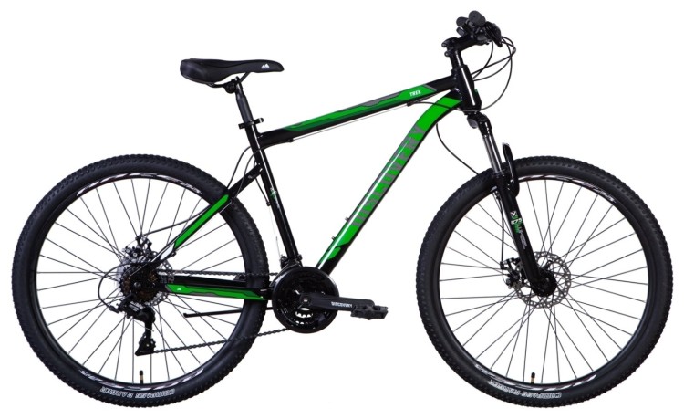Велосипед 27.5" Discovery TREK 2024 (черно-зеленый ), OPS-DIS-27.5-056