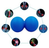 Массажный мячик EasyFit TPR двойной 12х6 см синий