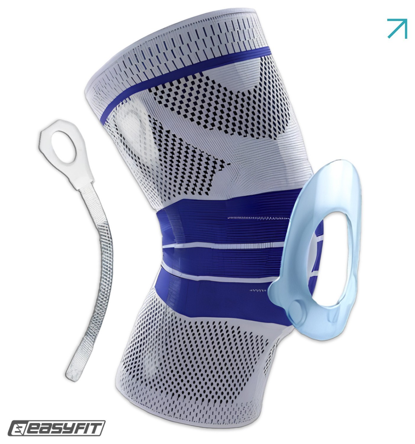 Бандаж (фиксатор) коленного сустава с ребрами жесткости и силиконовой вставкой. Размер M, EFIT_EF-0078-M