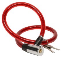 Замок тросовий на ключі VLT PJ-112S 800мм *12мм червоний AM (брендоване пакування)