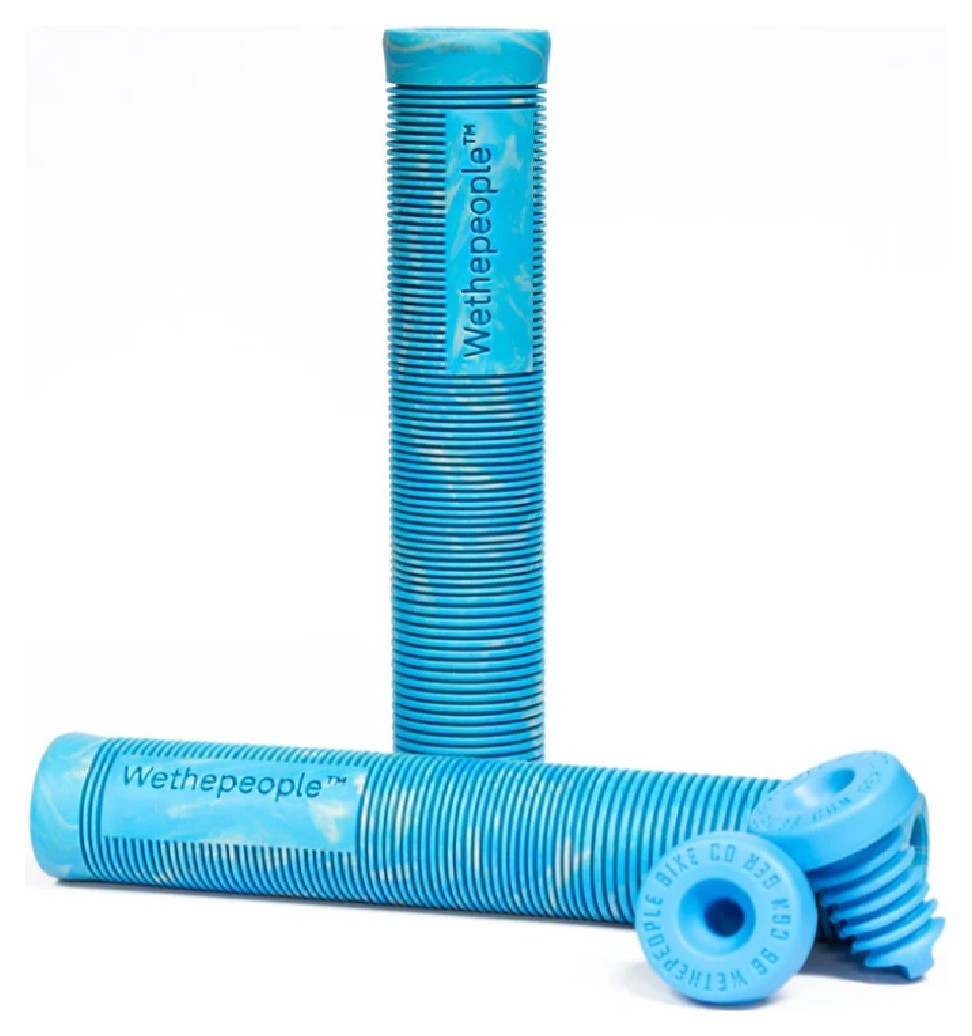 Грипсы WeThePeople PERFECT without flange 165mm Ø 29.5mm голубые с серыми разводами, с брелком барендом, VELD_19001010321