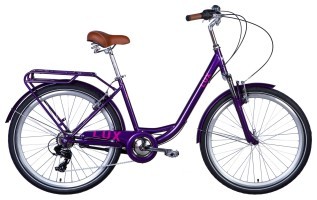 Велосипед уцінений ST 26" Dorozhnik LUX Vbr FR рама-17" сливовий 2024 крила, крило пер., крило зад., підніжка, дзвоник
