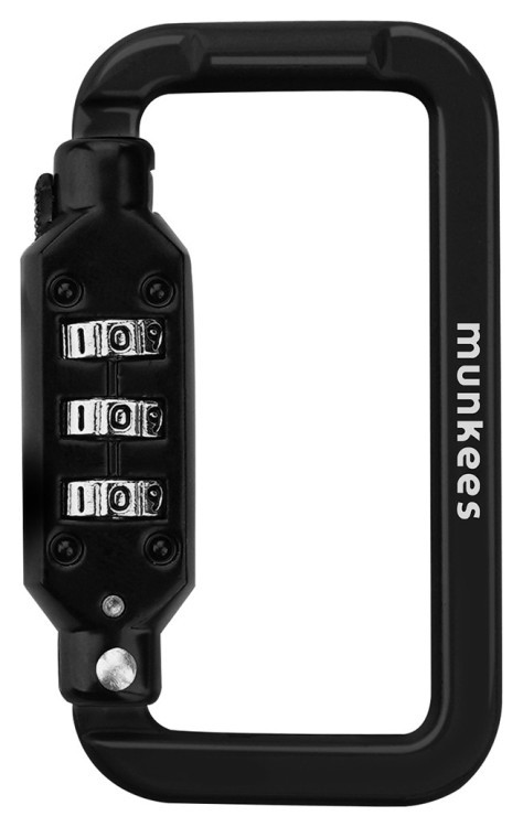 Munkees 35942 карабин Combi Lock Carabiner Square black, 35942-BK