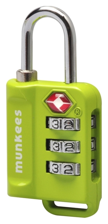 Munkees 3610 брелок-замок TSA Combi Lock lime, 3610-LM